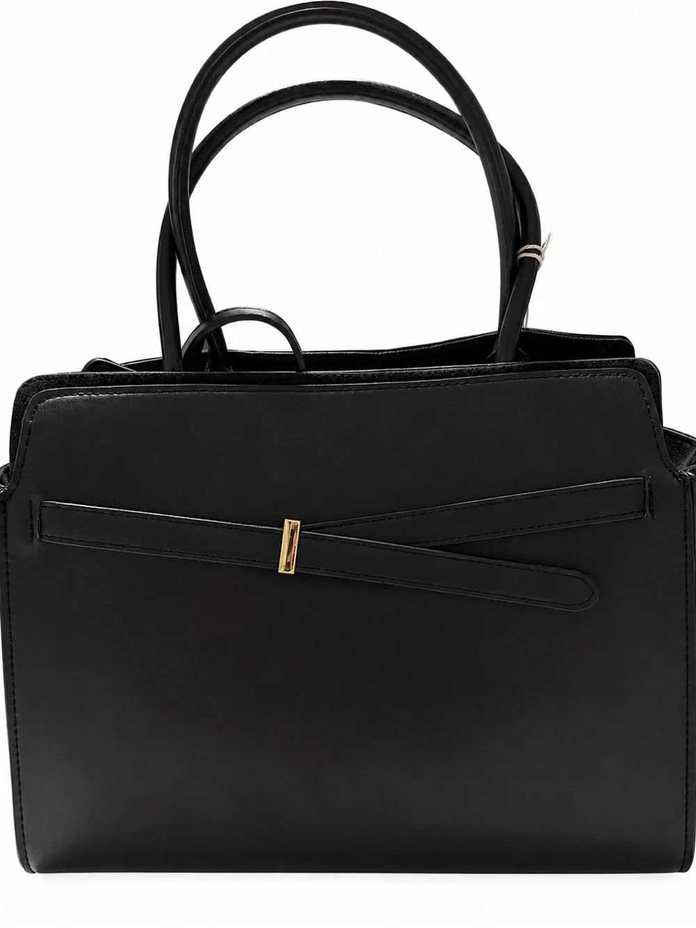 A New Day Belted Top Handle Satchel Handbag – Black | NWT